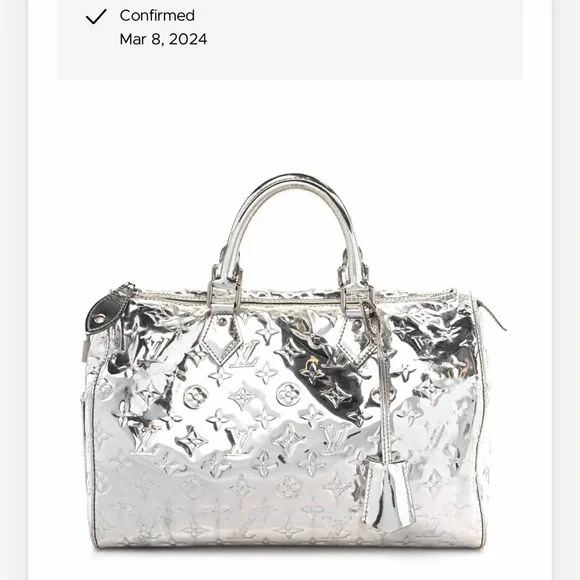 Authentic LOUIS VUITTON Monogram Miroir Speedy 30 Silver. - Picture 16 of 16